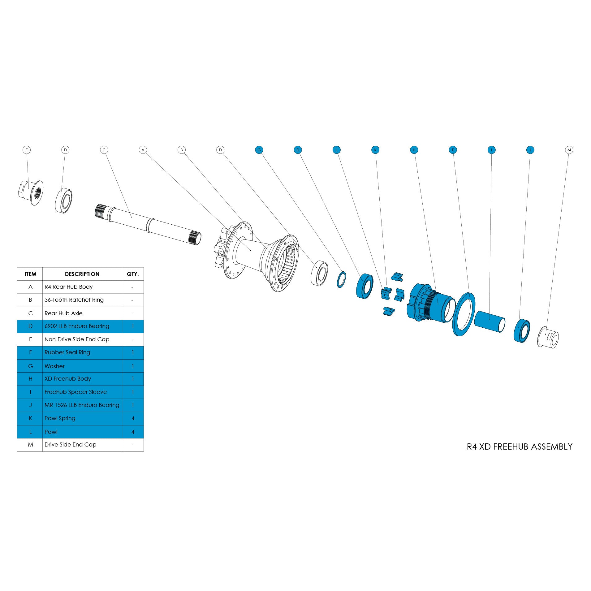 R4 Rear Hub Parts Mountain Bike Chromag Bike Parts